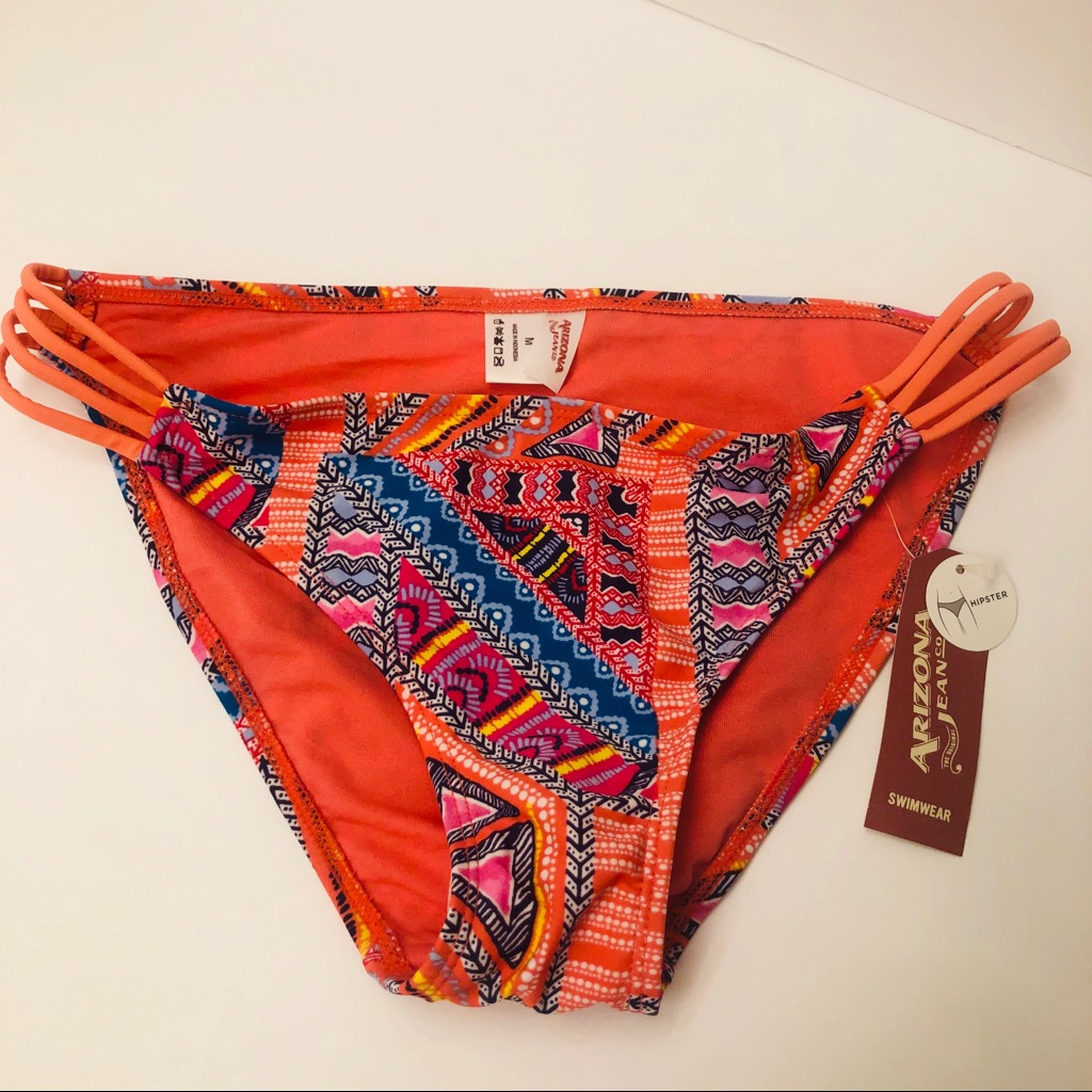 Orange Aztec Pattern Bikini Bottom